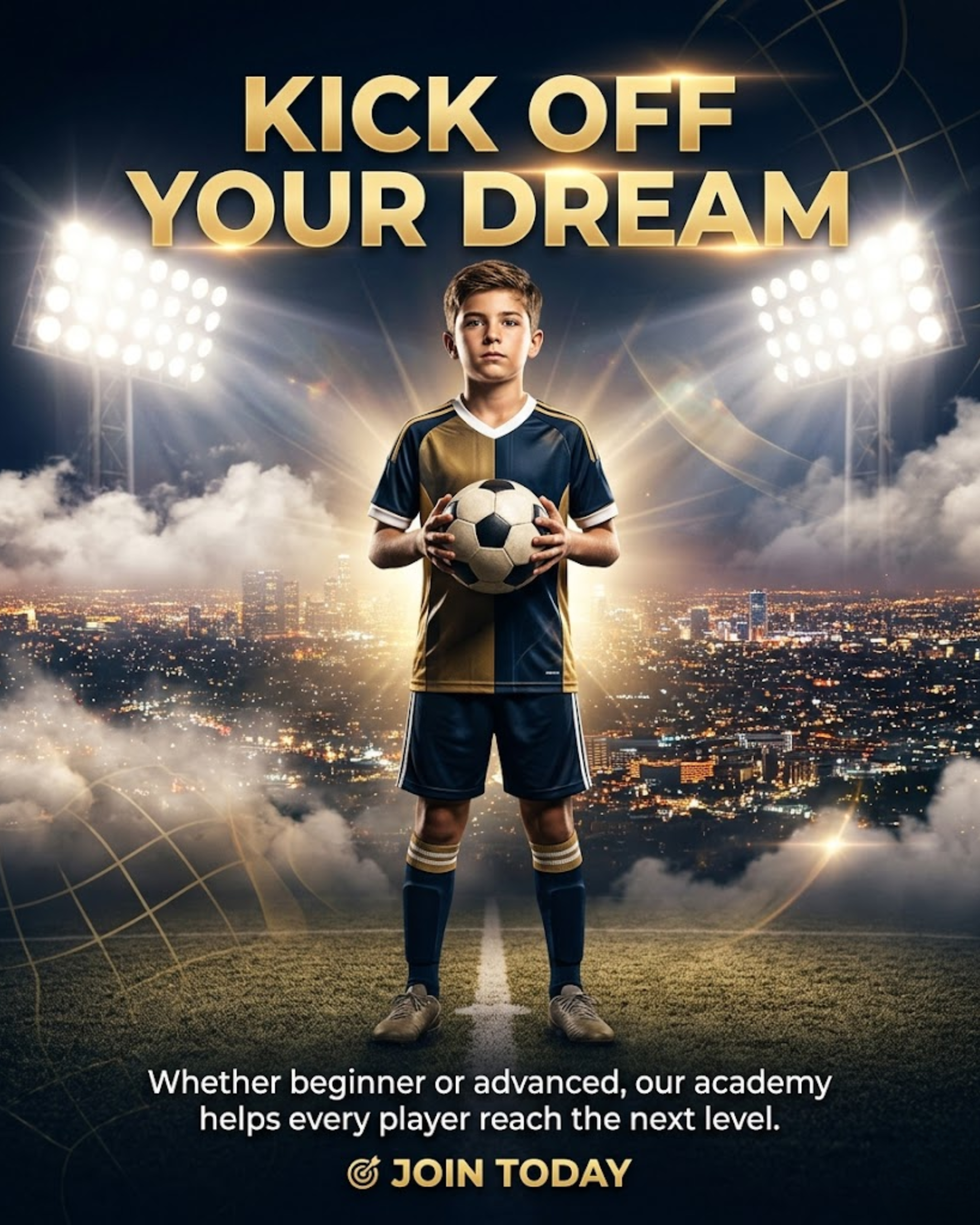 Football team in action, promoted via automated social media content