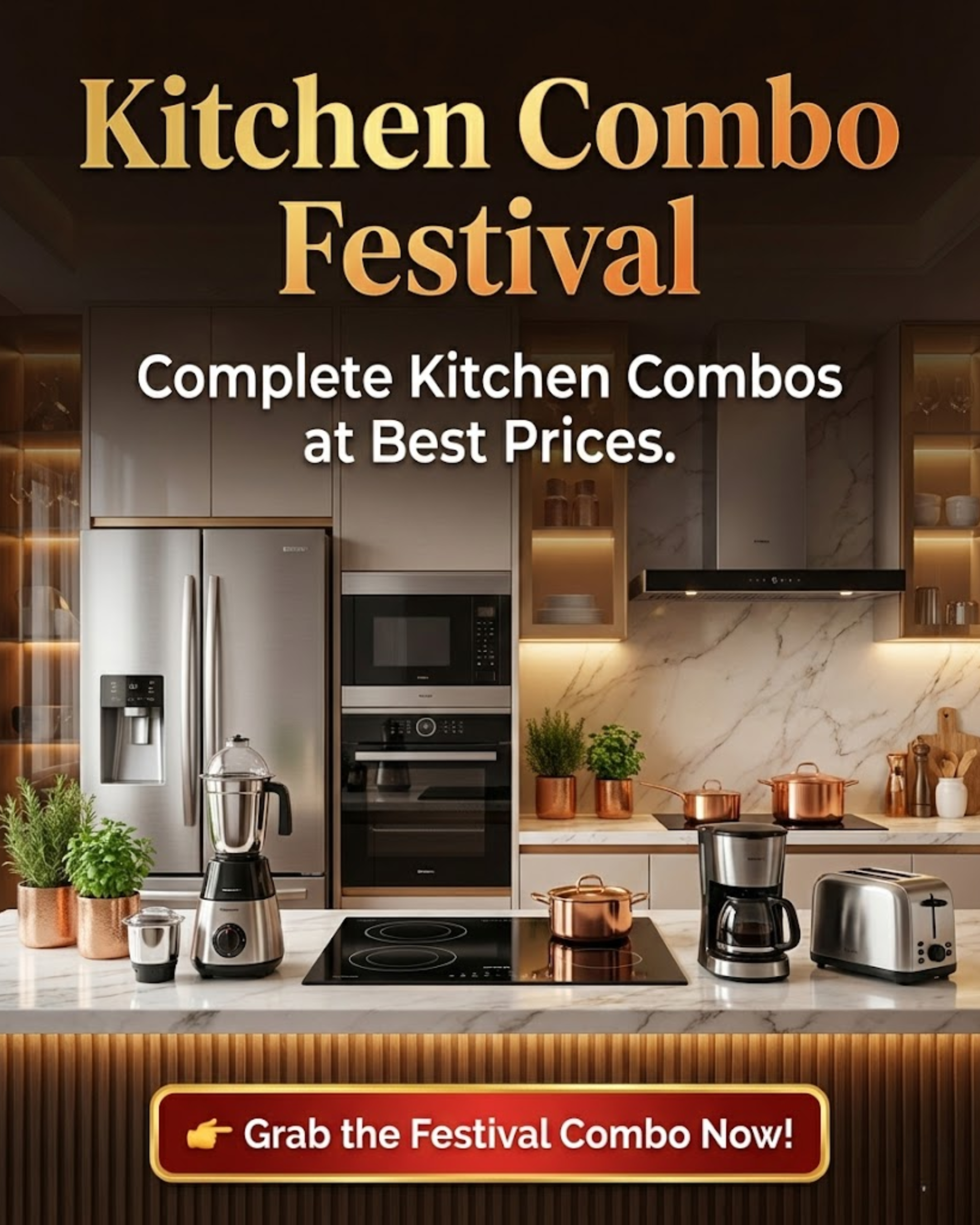 Kitchen appliance combos content for social media automation