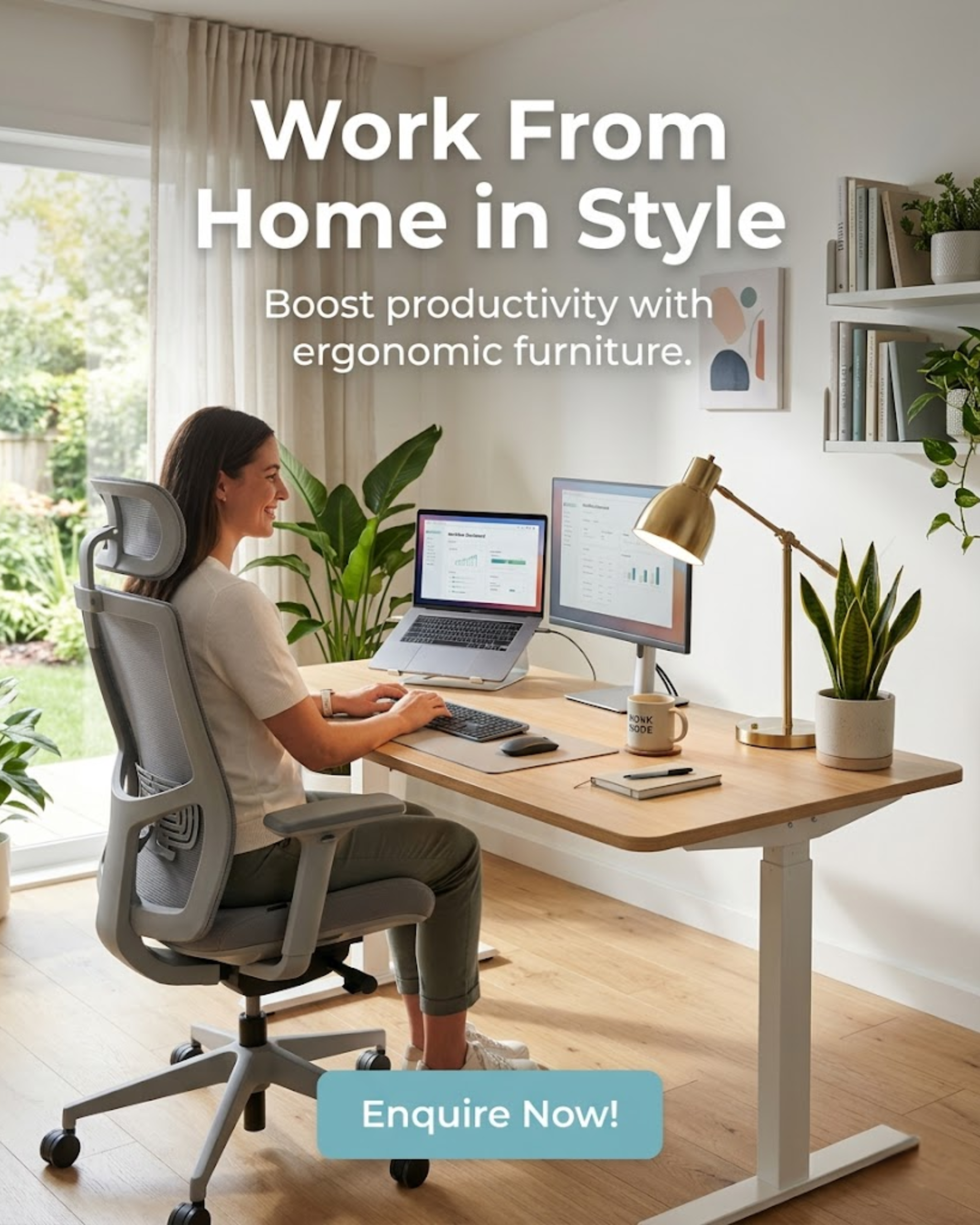 Handcrafted dining table content for furniture store social media automation
