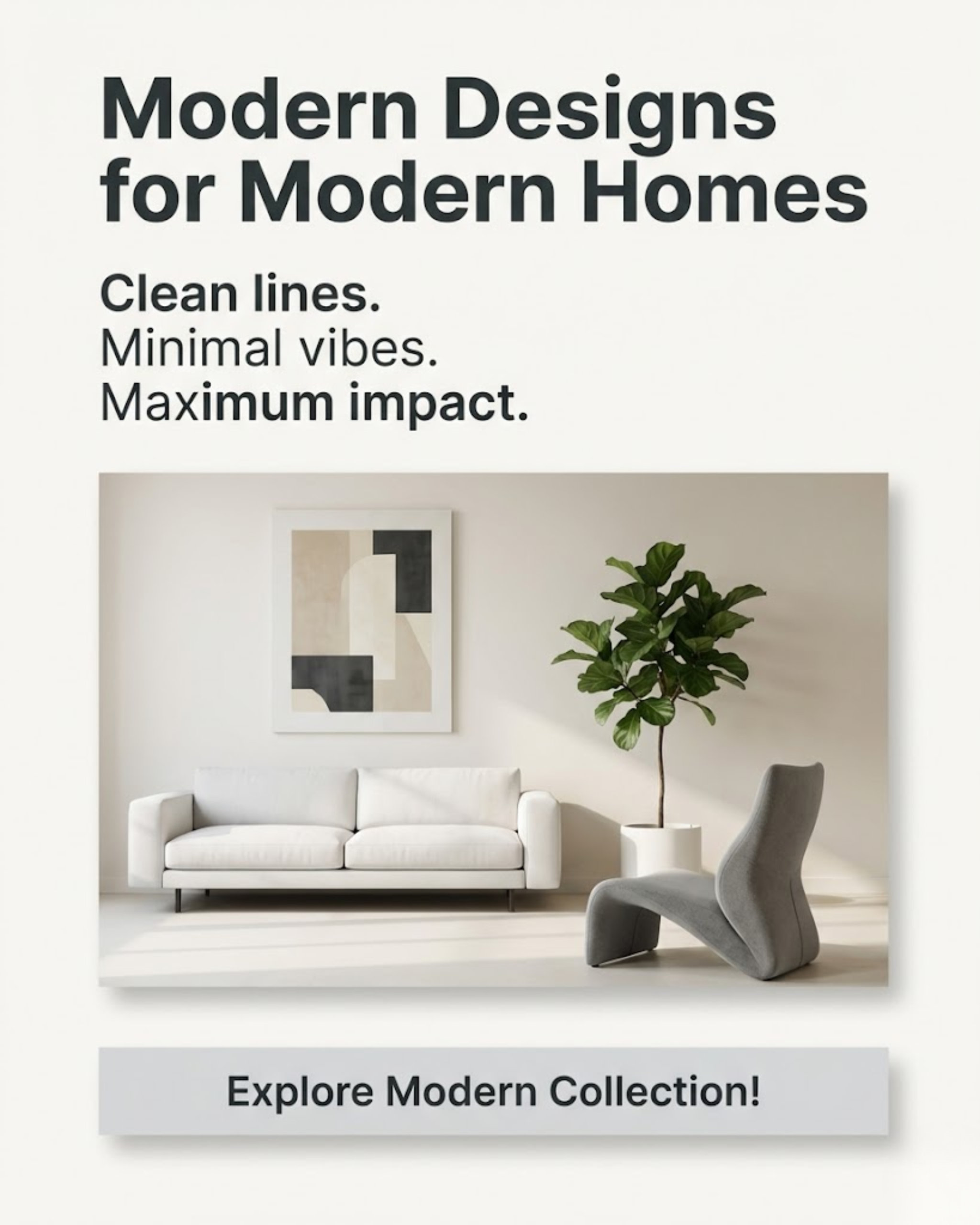 Cozy furniture store interior promoted through automated social media content