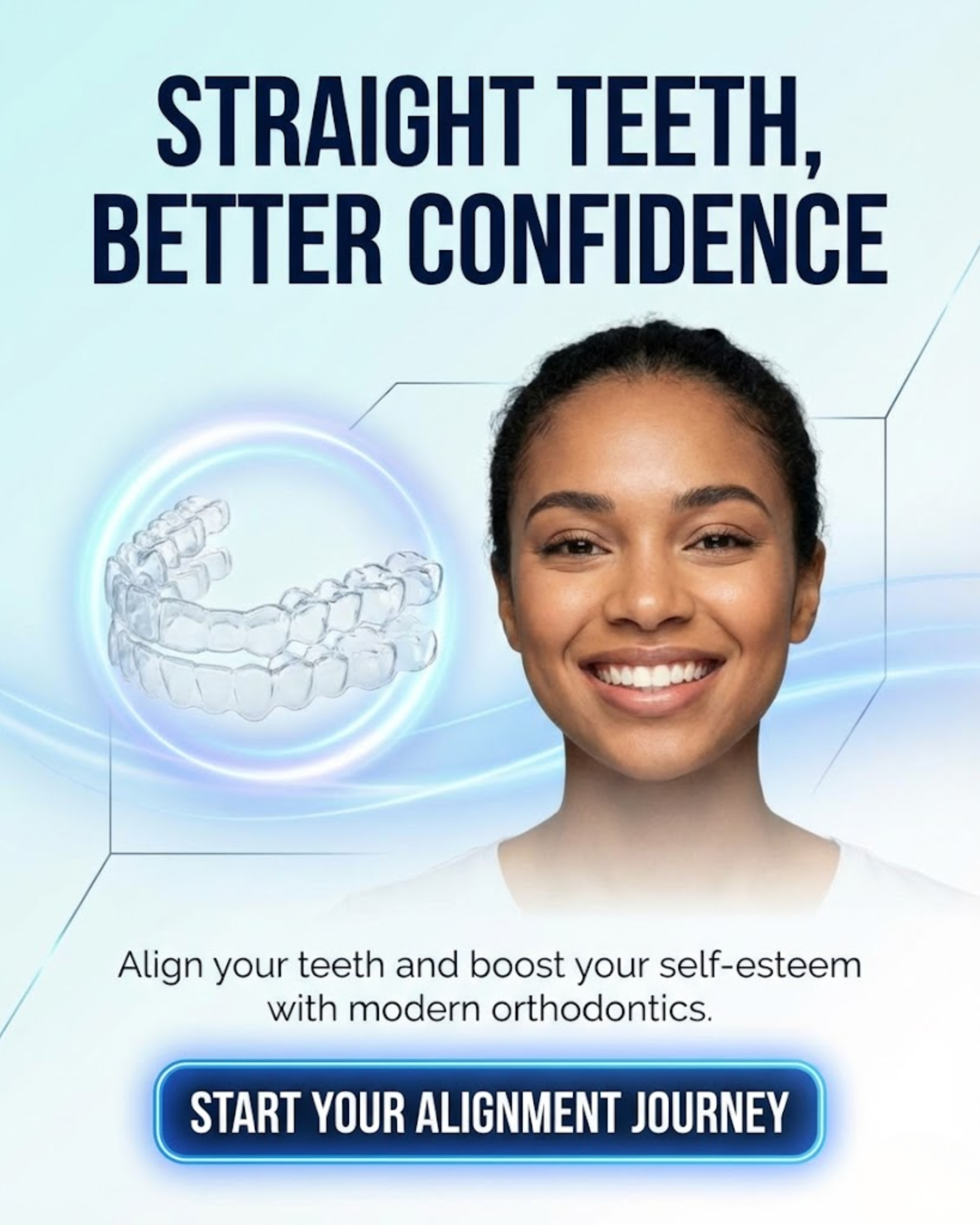 Invisalign clear aligners straight teeth treatments for dentist social media automation