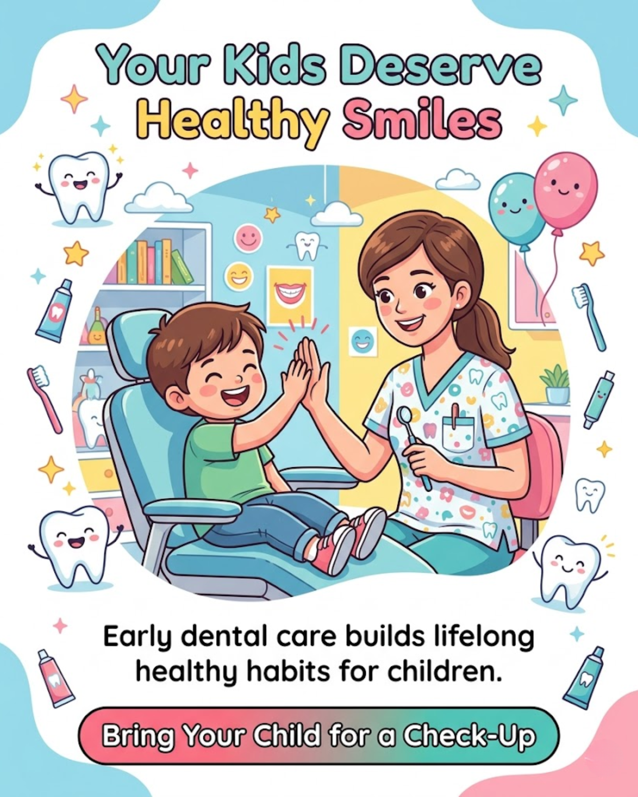 Modern dental clinic facilities and consultations promoted through automated content
