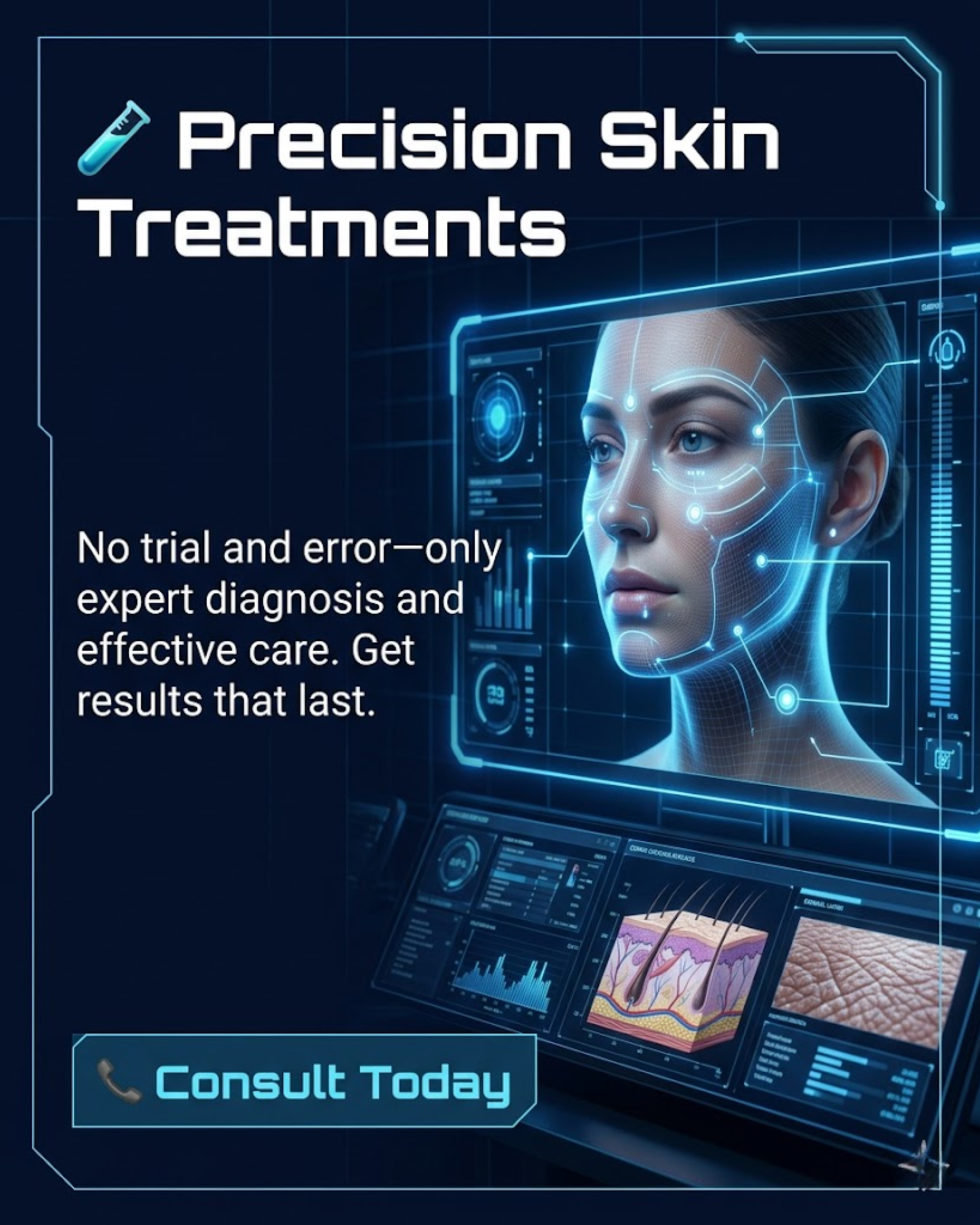 Premium hydrafacial chemical peel glow skin treatments for dermatologist social media automation
