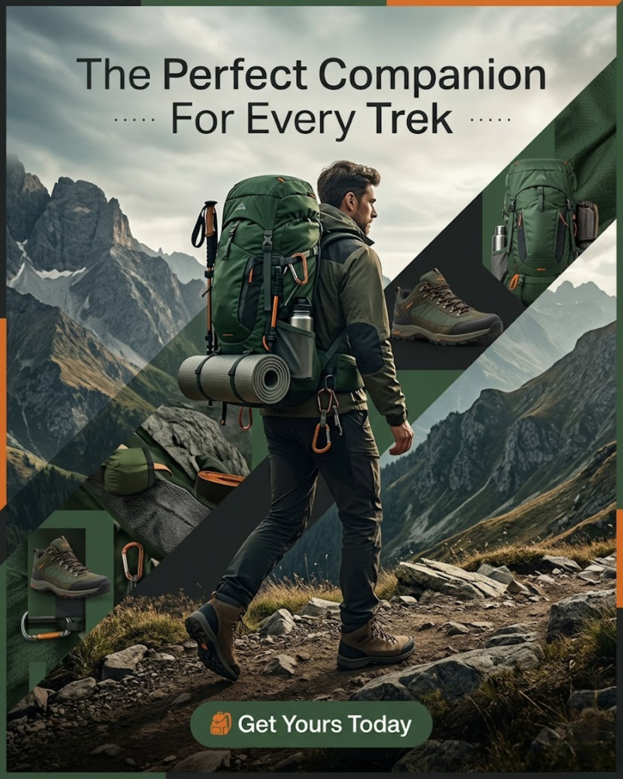 Premium adventure backpack showcase
