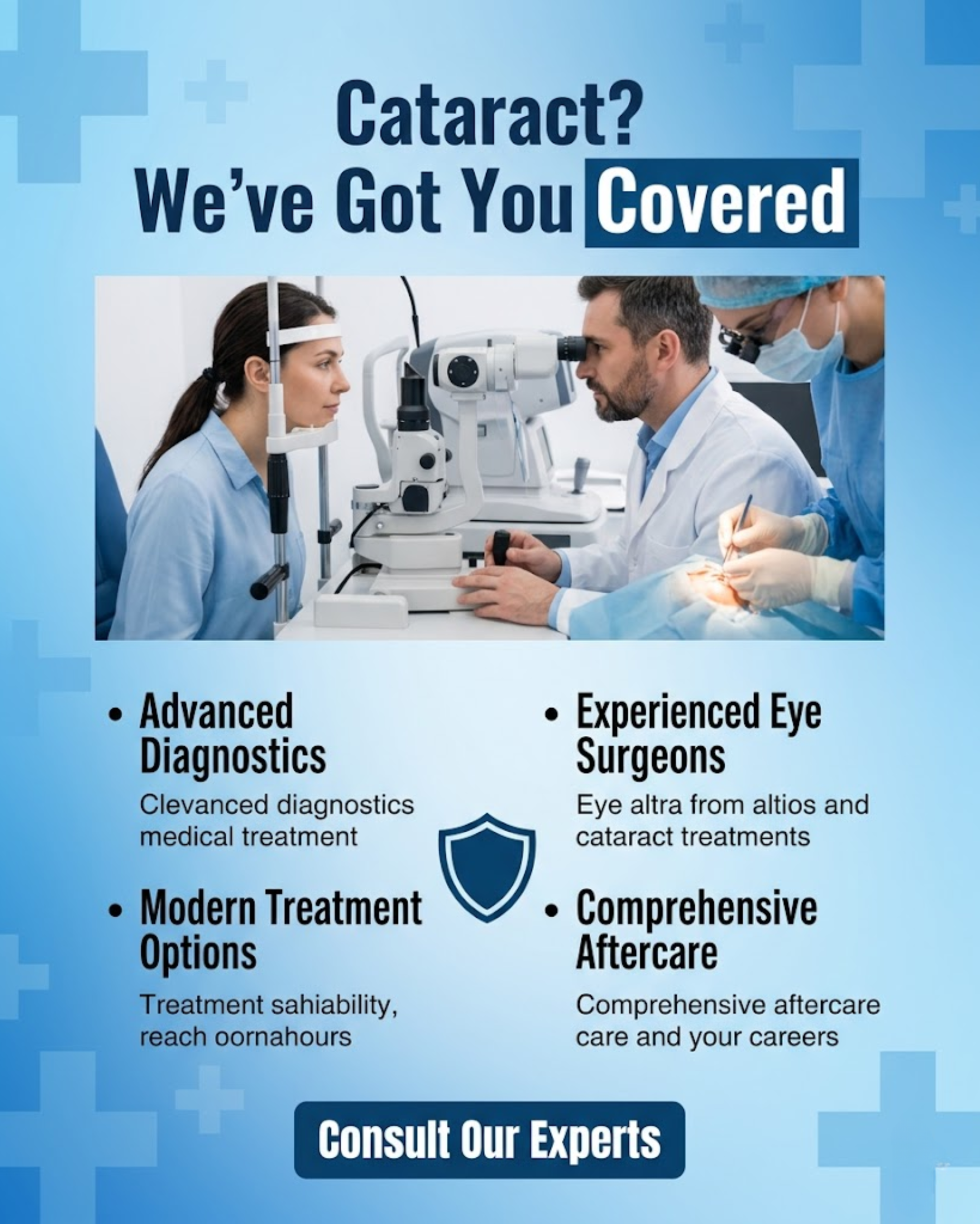Board certified ophthalmologist doctors staff intros for eye clinic social media automation