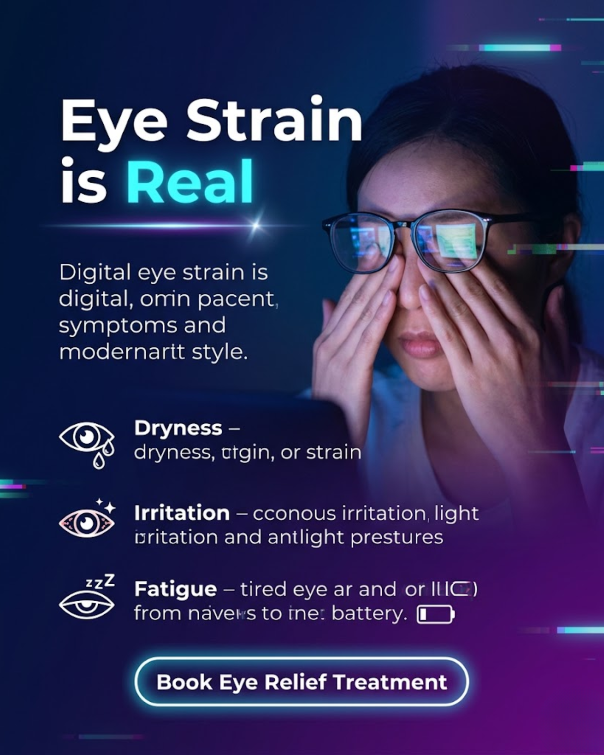Modern eye clinic facilities and consultations promoted through automated content