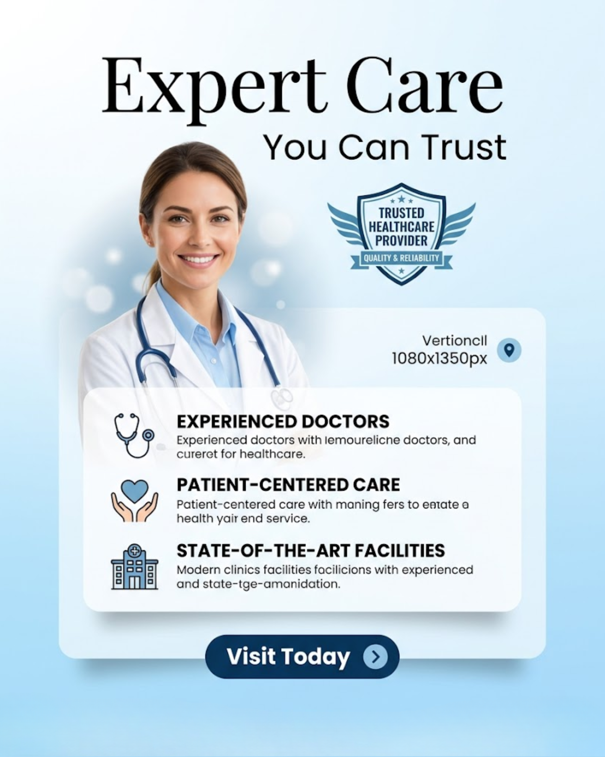 Eye doctor examining patient vision, promoted through automated eye clinic social media content