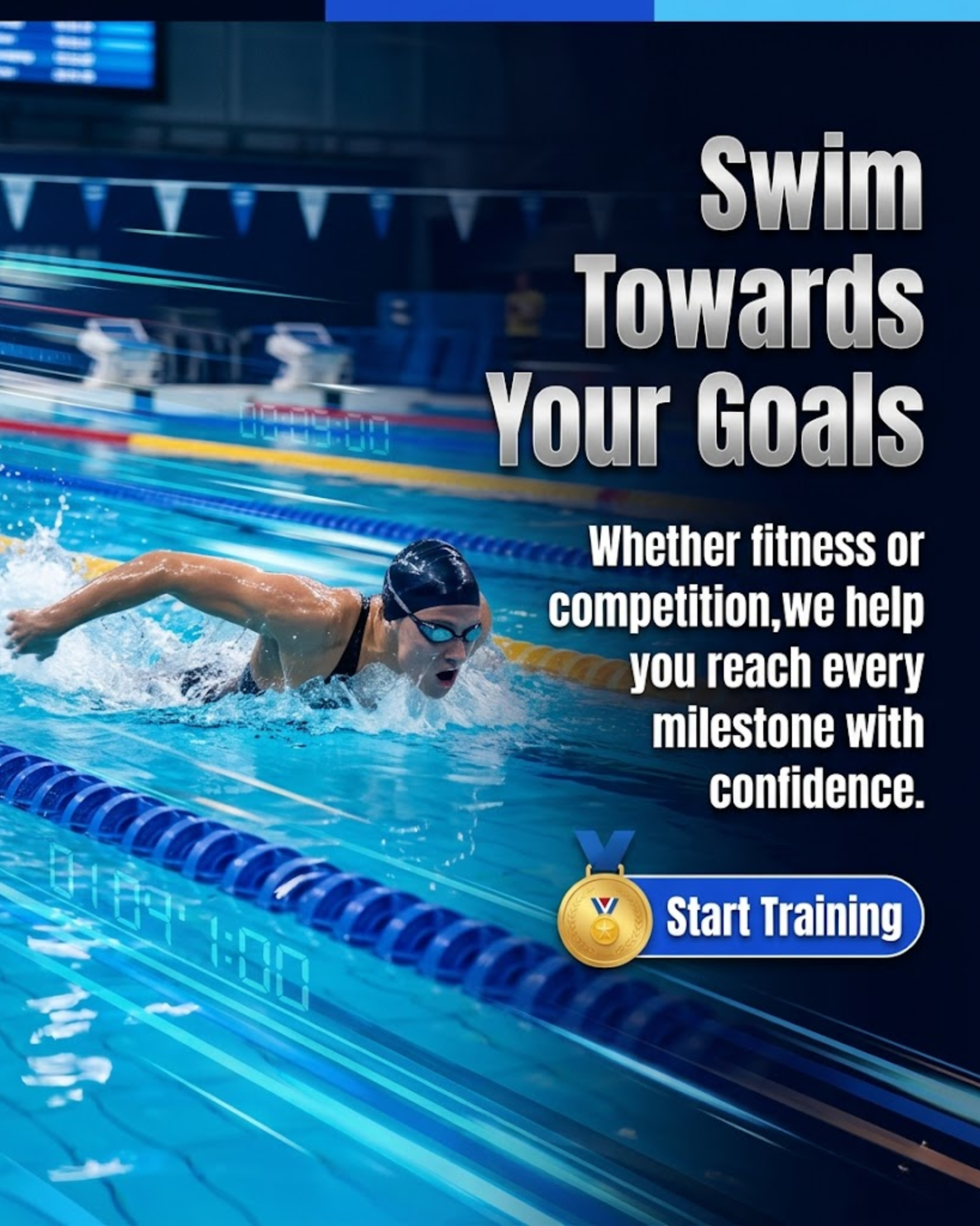 Competitive swim training session