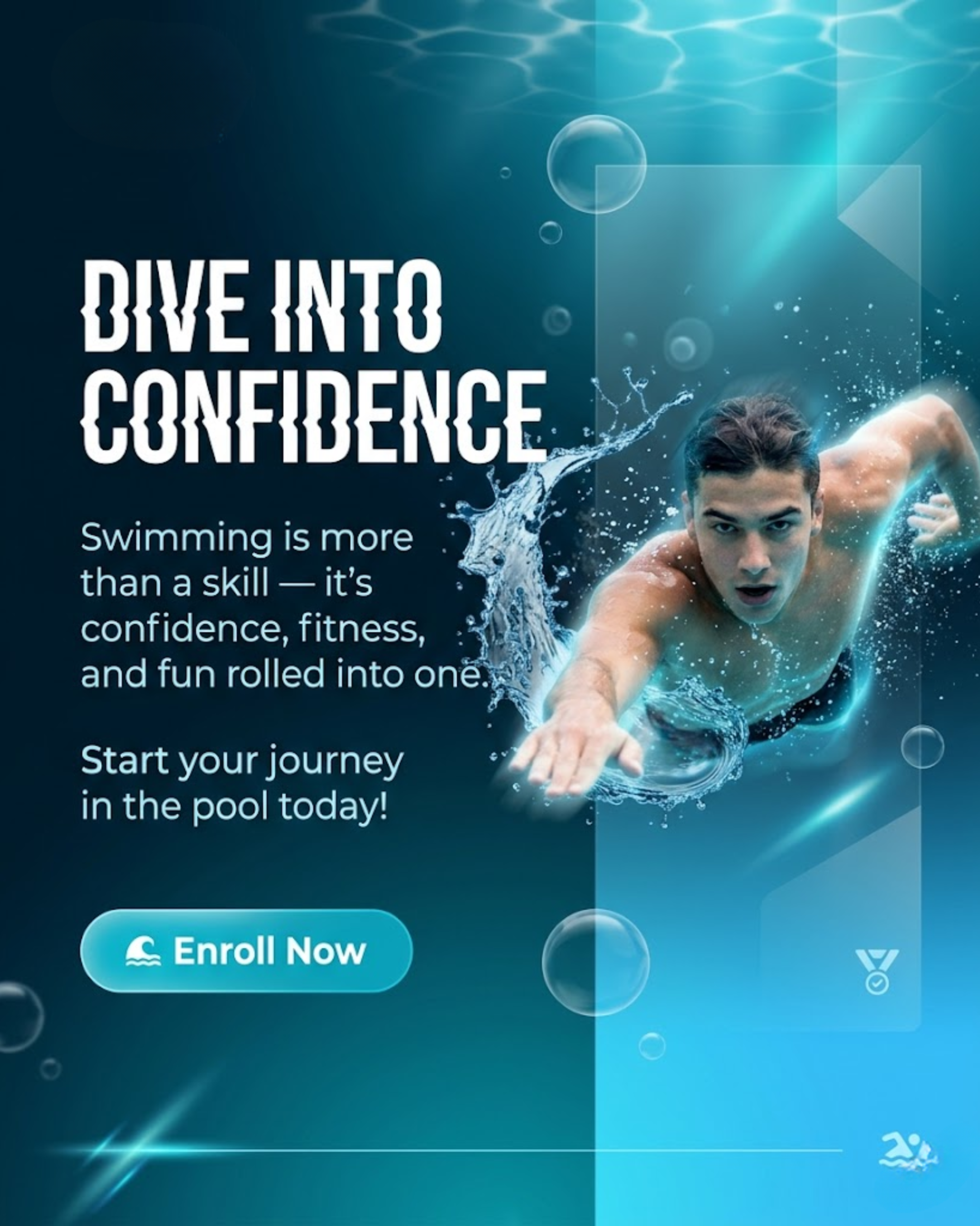Beginner diving and stroke practice