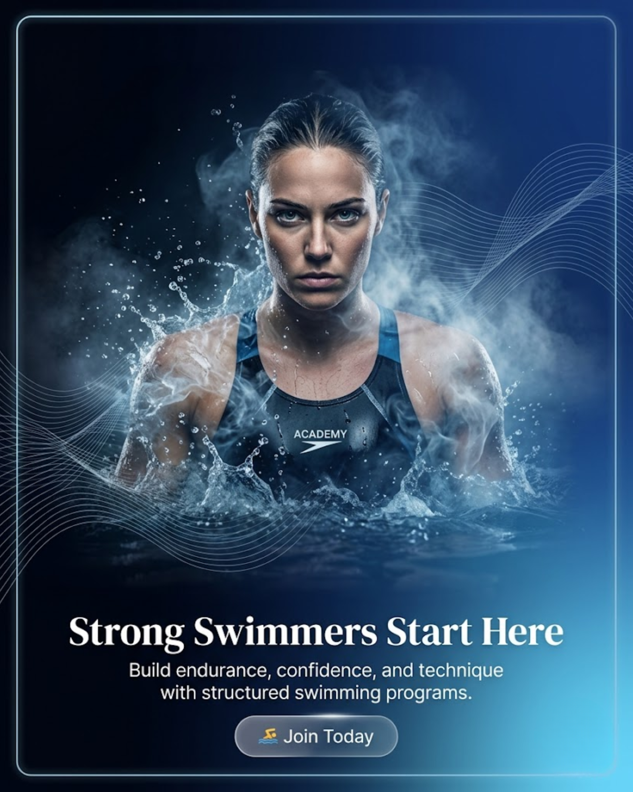 Certified swim instructor guiding swimmer